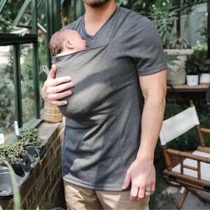 Lalabu Gray “Dad Tee” Babywearing T-Shirt Size Large